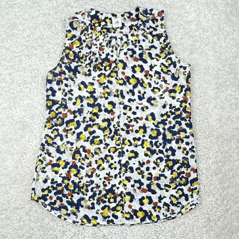 Cabi Fierce Seeing Spots Animal Print Sleeveless Blouse